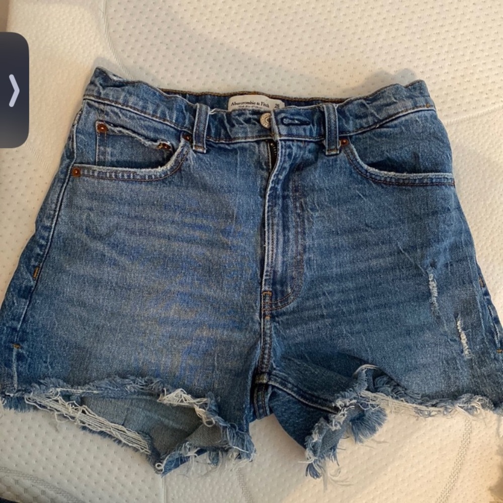 Abercrombie & Fitch Distressed Blue Jean Shorts